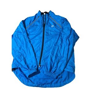 Canari Cycling Jacket Mens Medium Convertible Vest Full Zip Blue Zip Off Sleeves